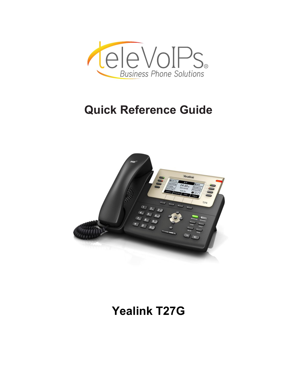 Yealink T27G User Manual