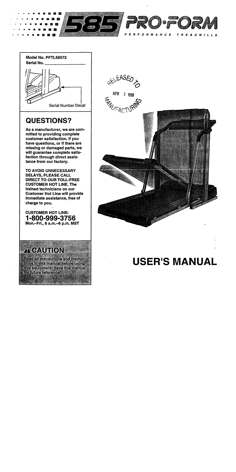 ProForm PFTL58572 User Manual