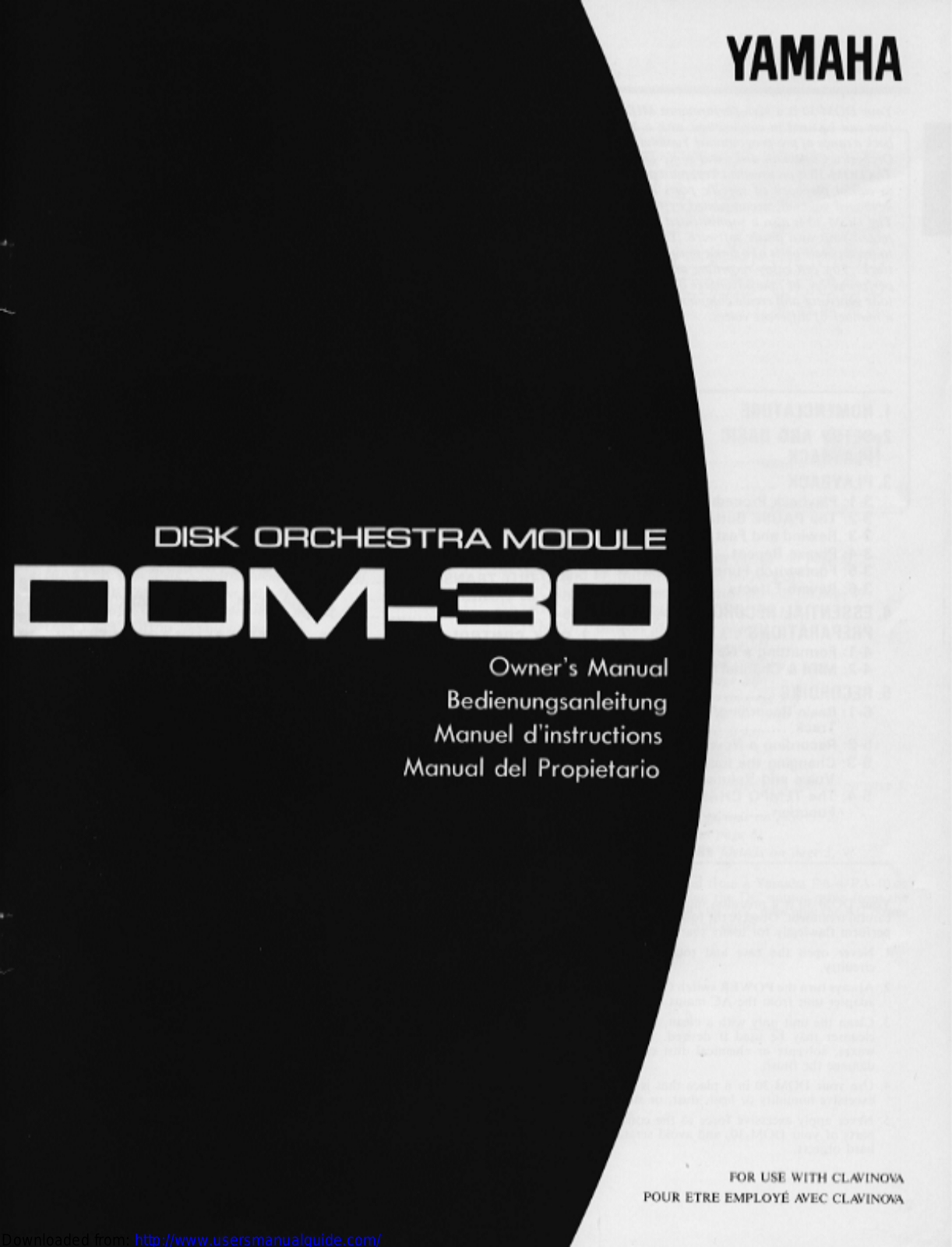 Yamaha Audio DOM-30 User Manual