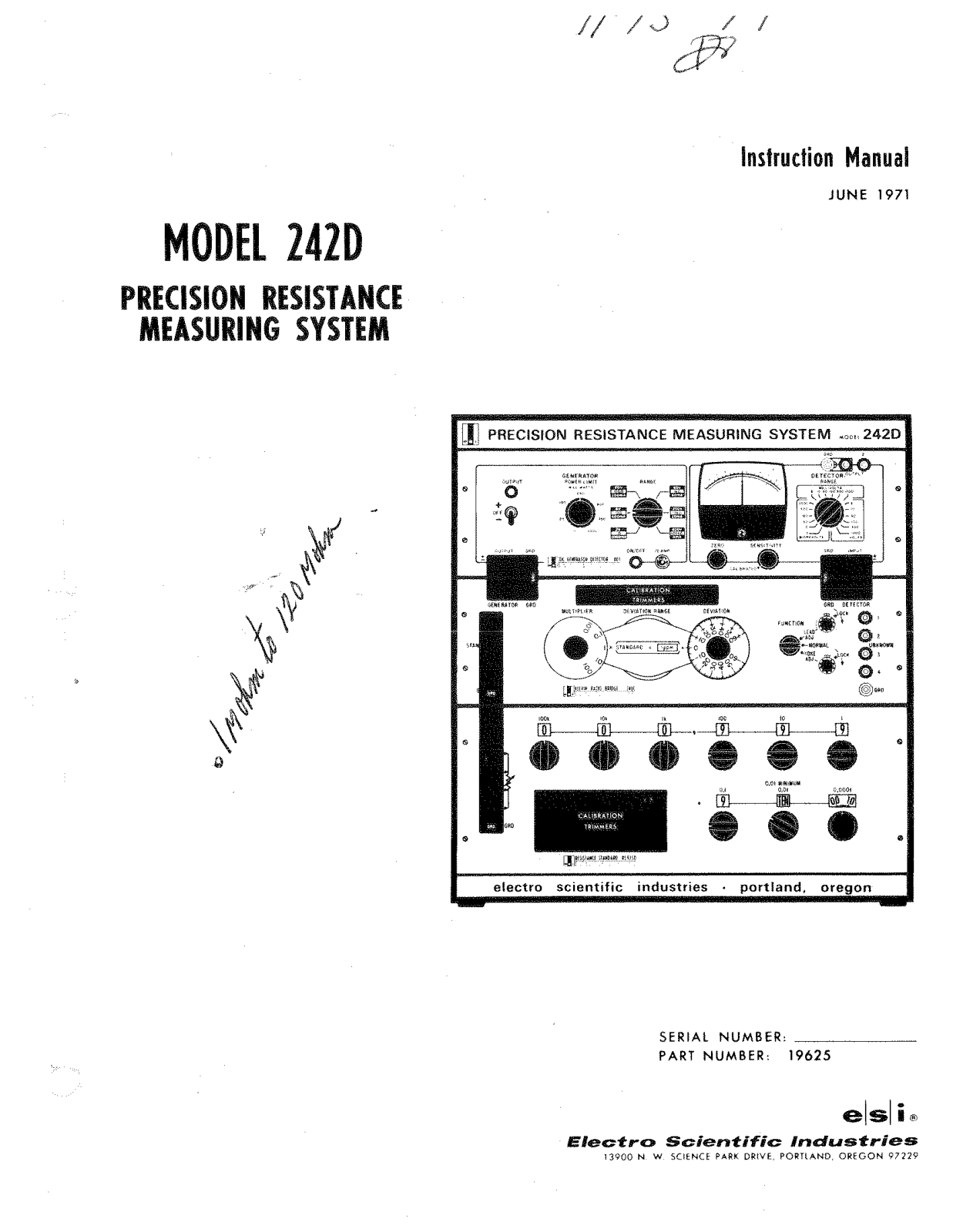 ESI RS 925D, 801, 240C, 242D Service manual