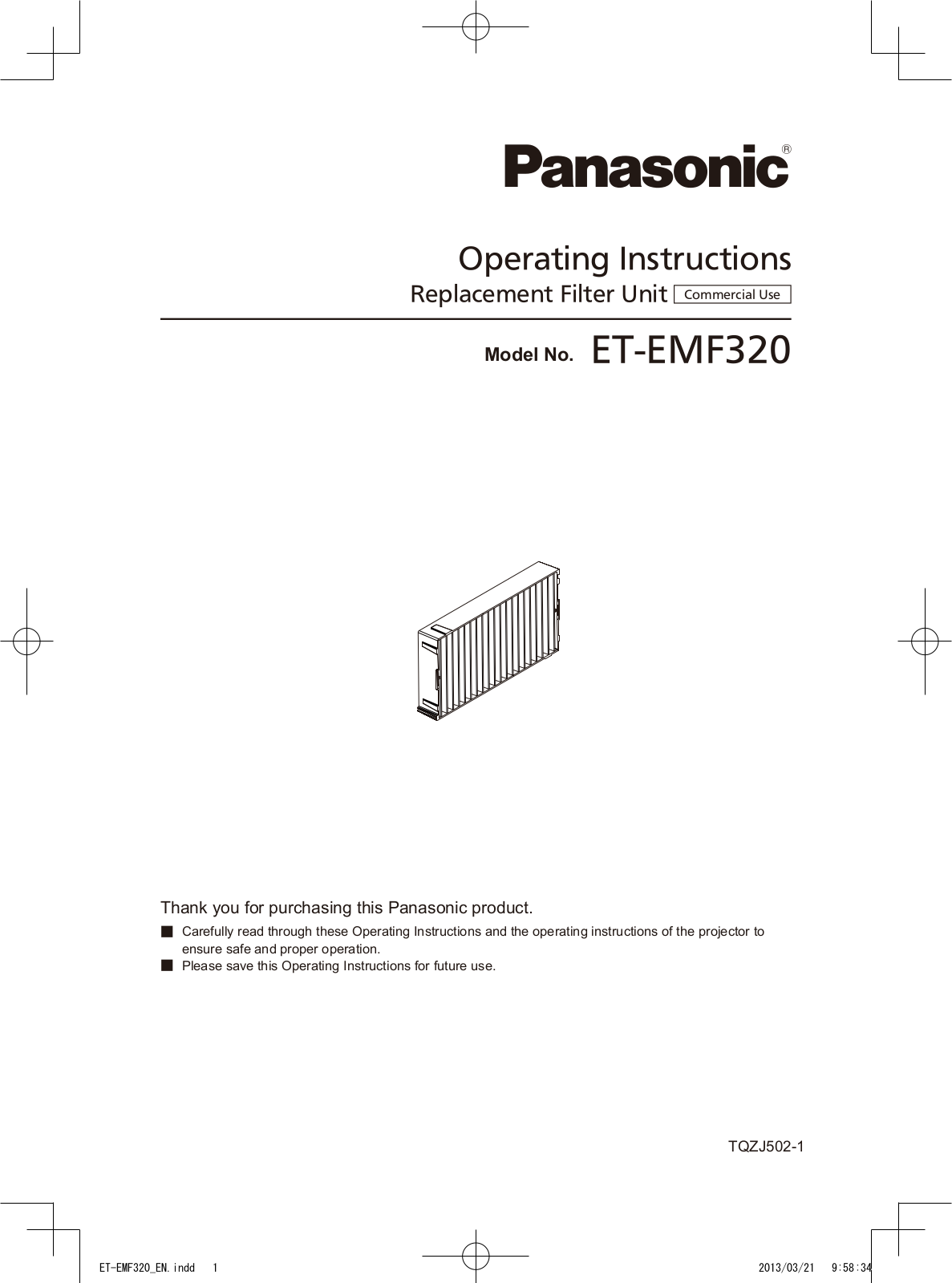Panasonic ETEMF320 Instructions
