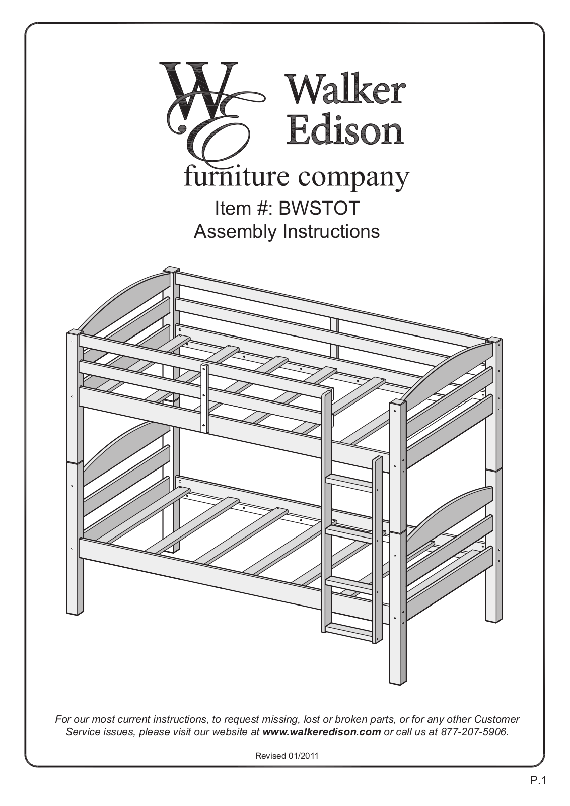 Walker Edison BWSTOTGY Assembly Guide - ManualMachine.com