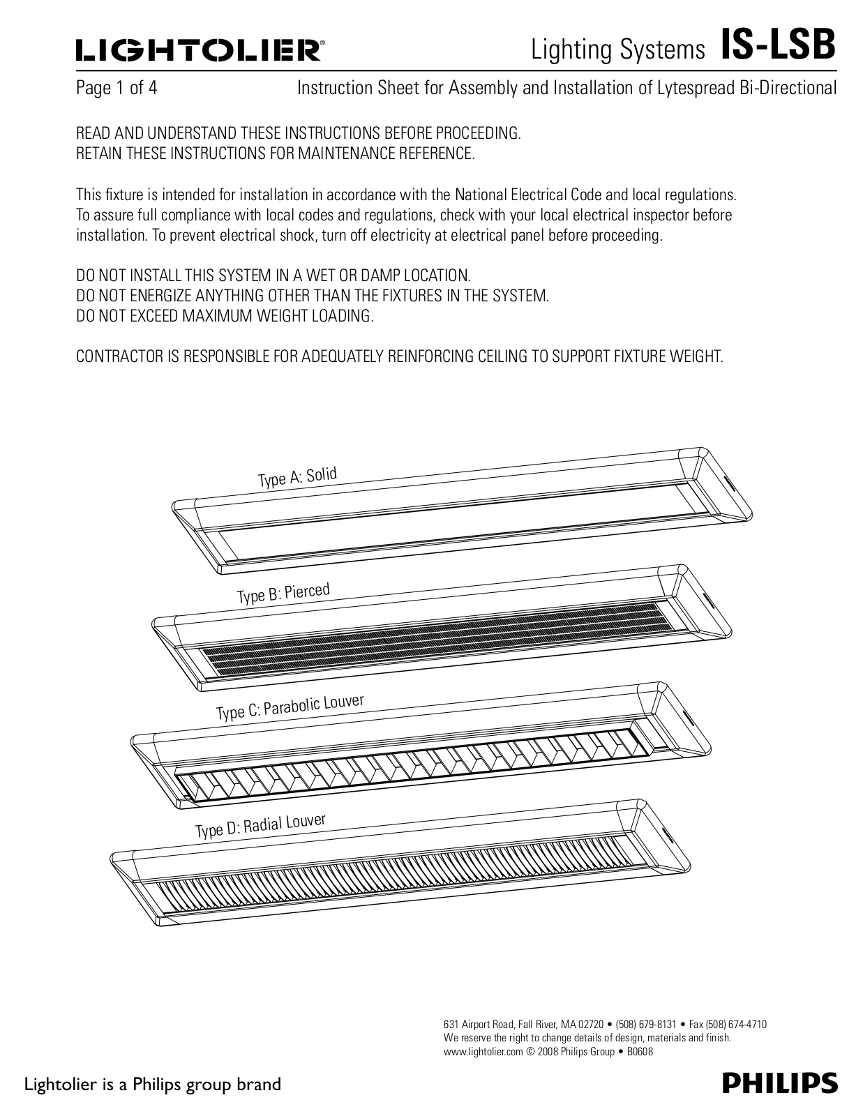 Lightolier IS-LSB User Manual