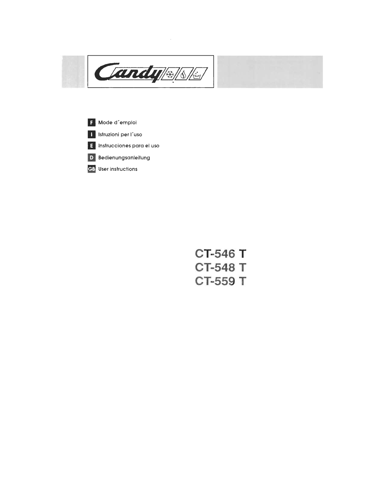 CANDY CT 548, CT 559 User Manual