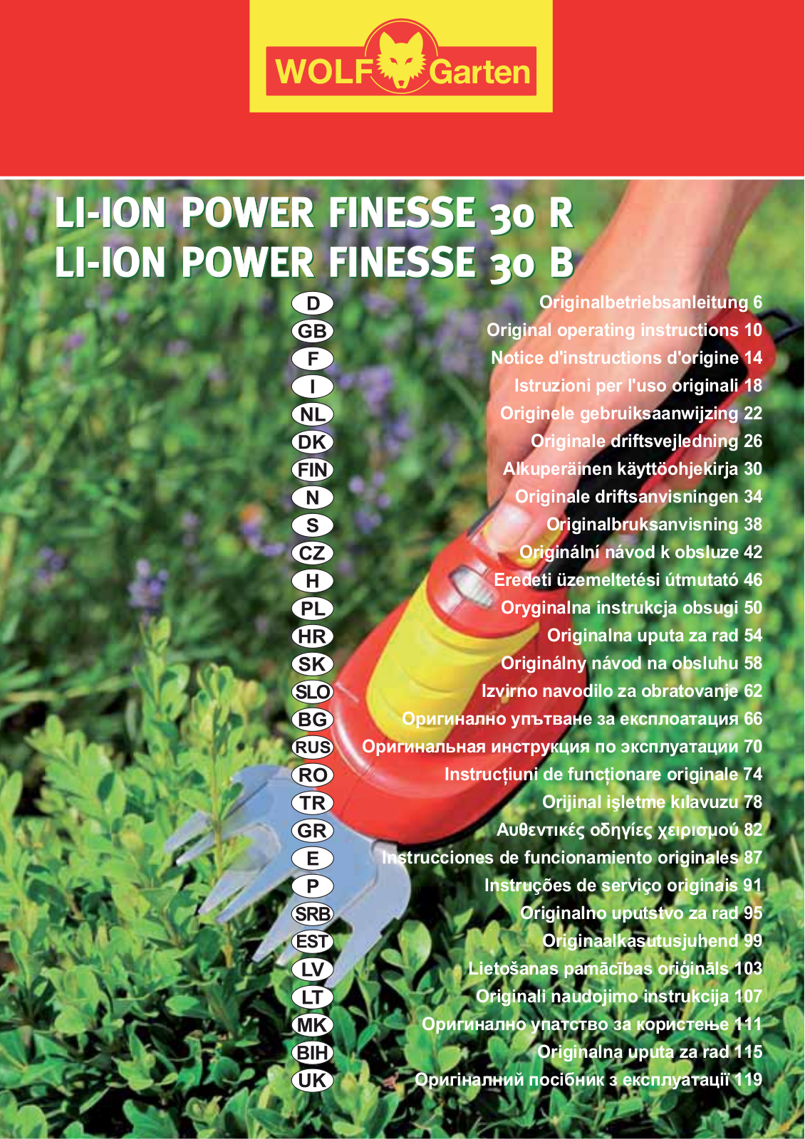 Wolf Garten Li-ion PW 30B User manual