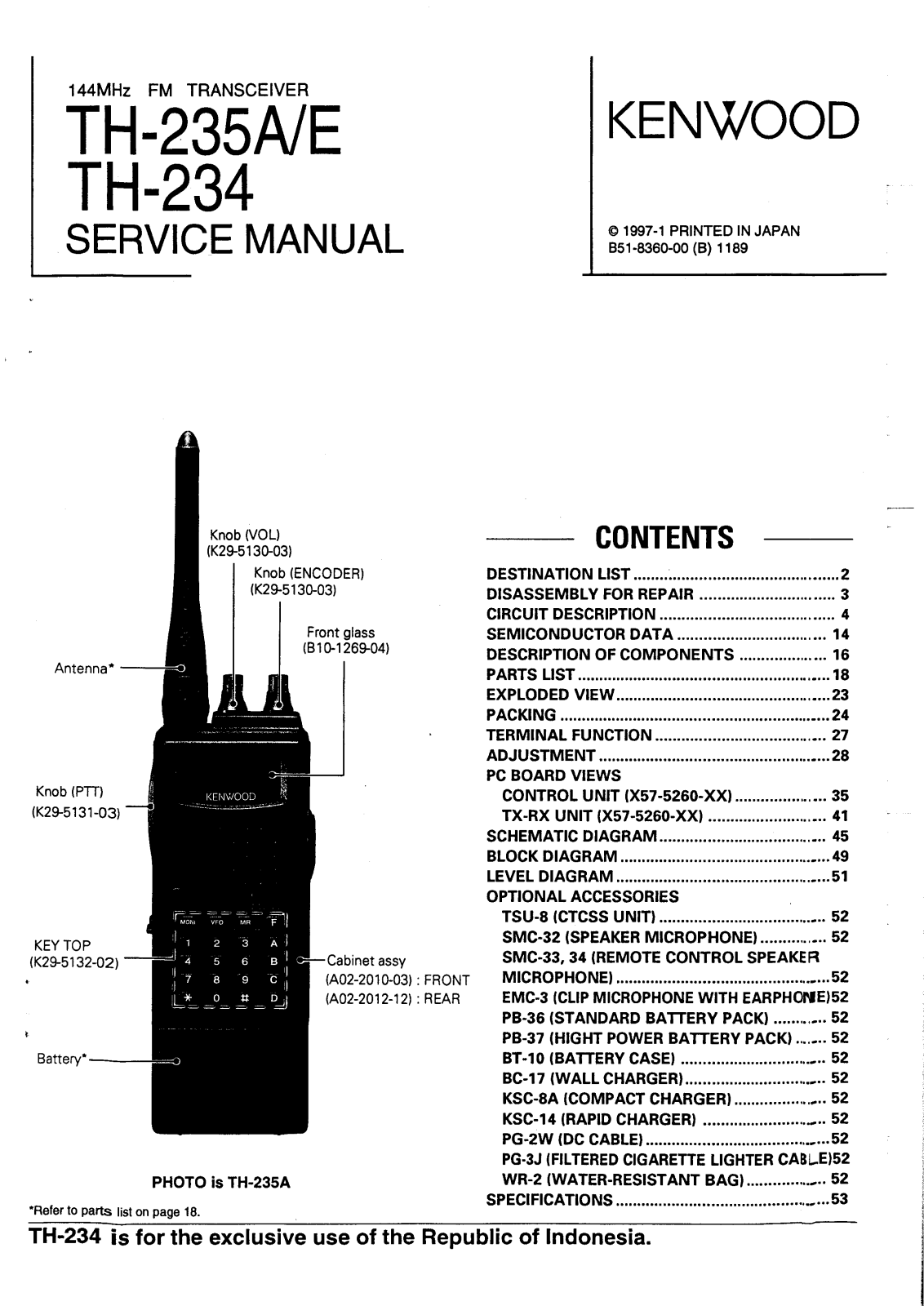 Kenwood TH-235 Service Manual