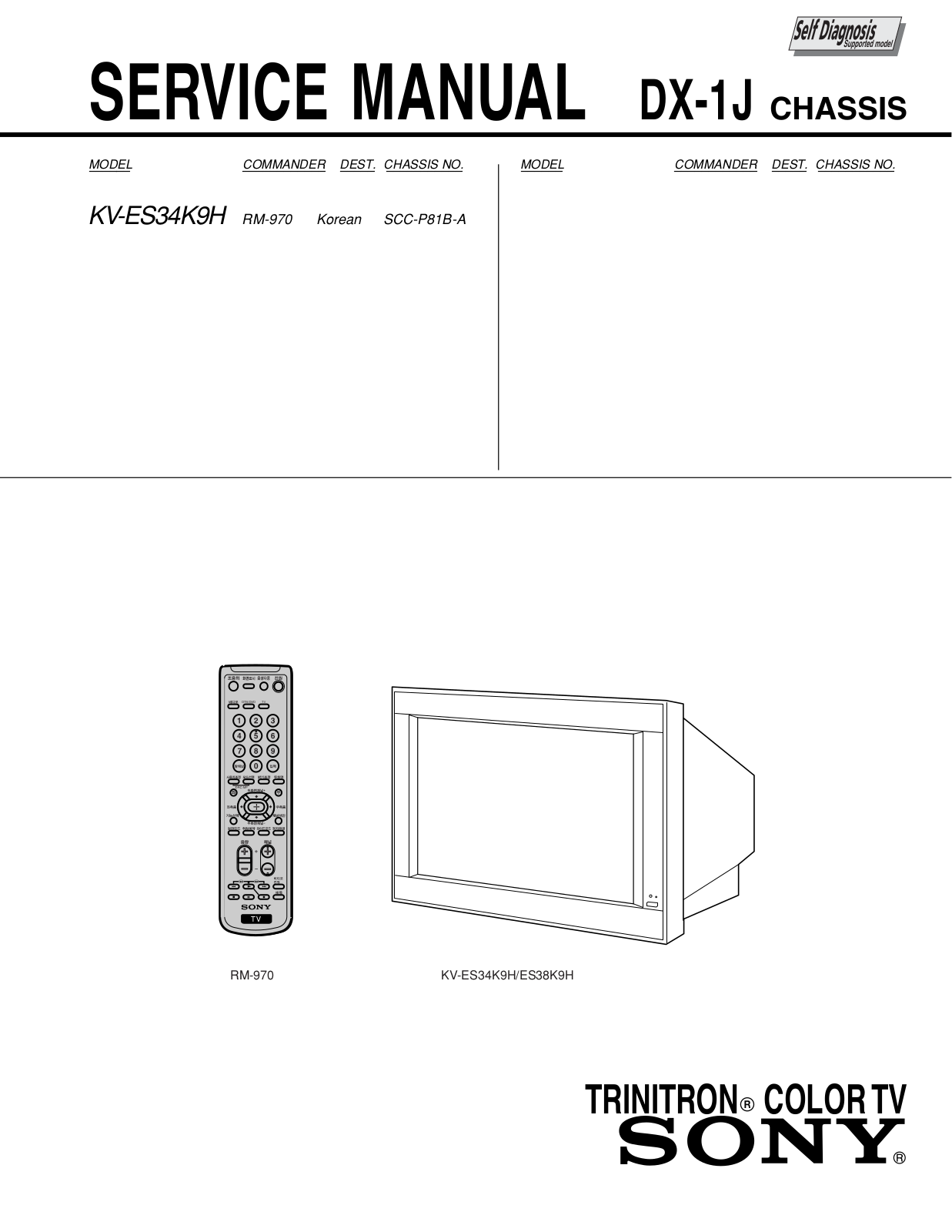 Sony KV-ES34K9H Service Manual