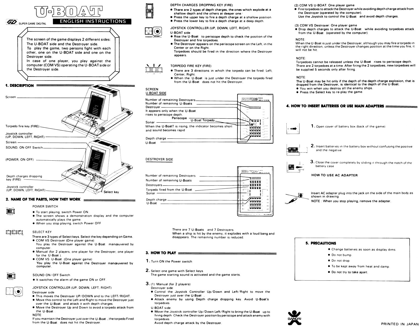 Bandai UBoat User Guide