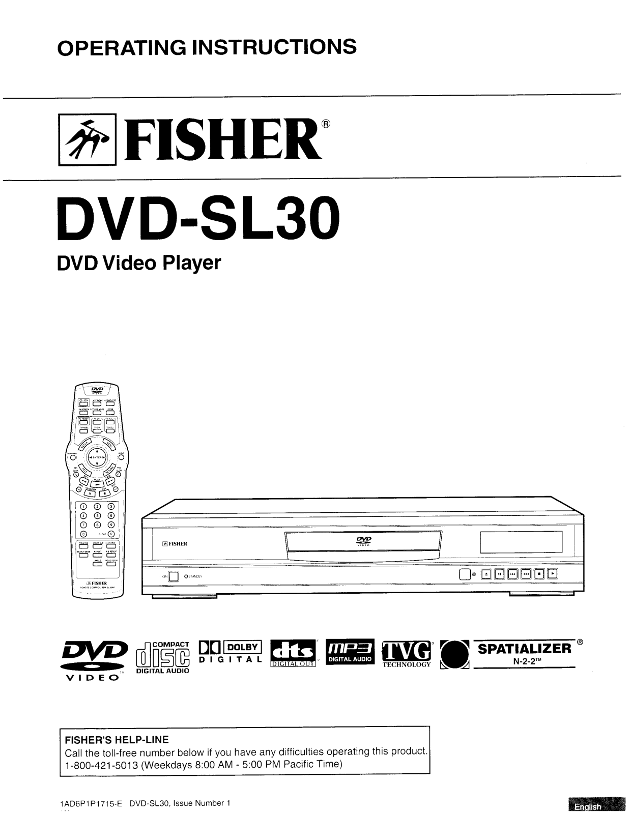 Fisher DVD-SL30 User Manual