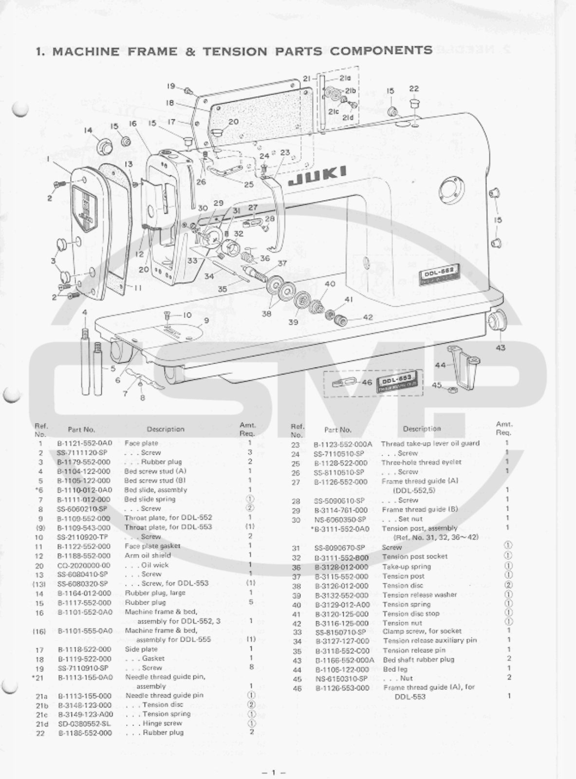 Juki DDL552 Parts Book