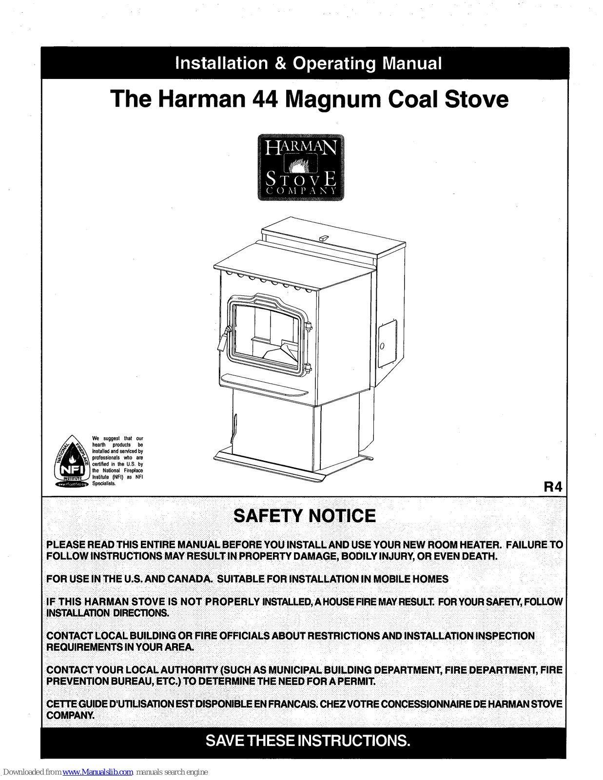 Harman Stove Company 44 Magnum Installation & Operating Manual