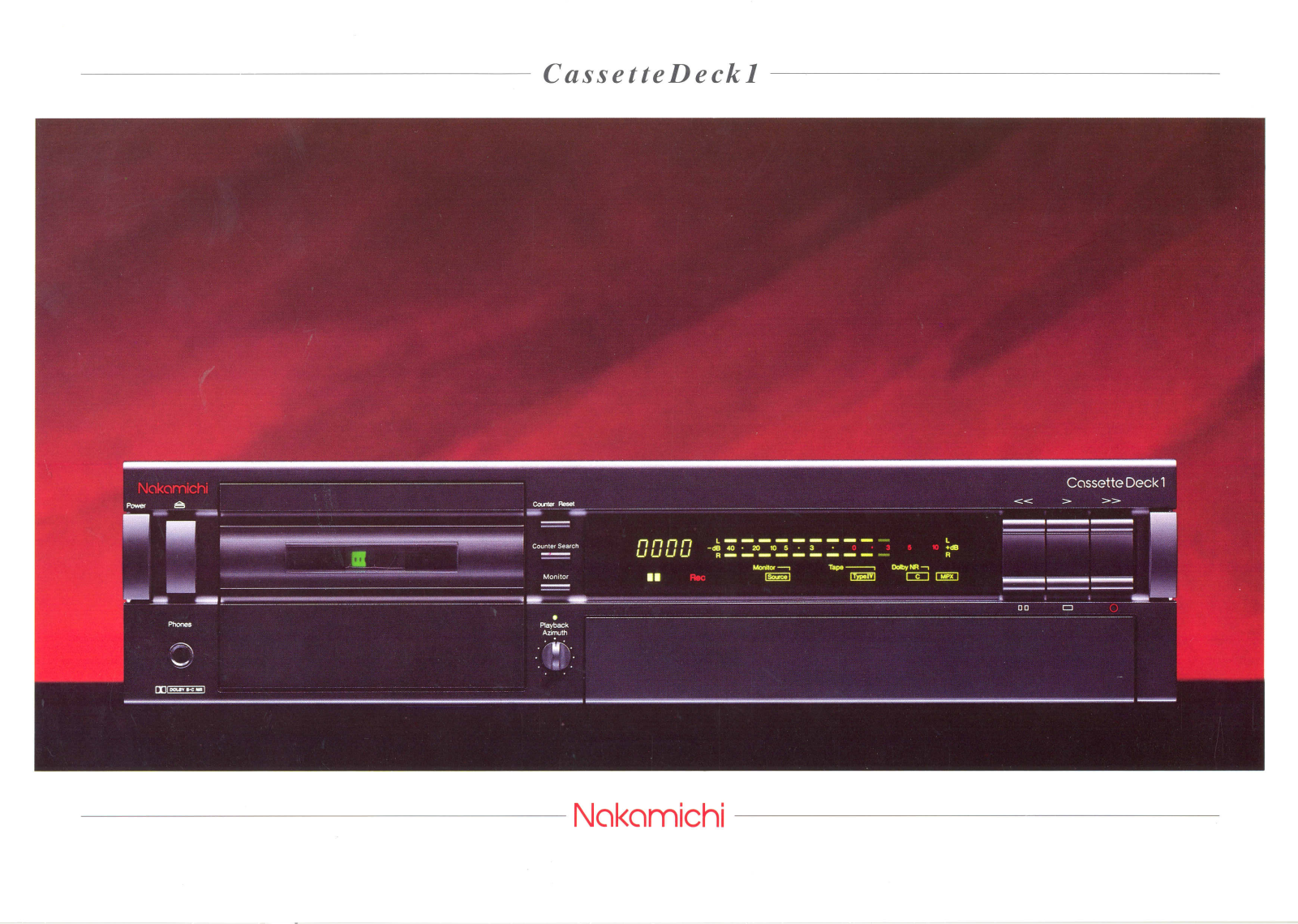 Nakamichi Cassette Deck 1 Brochure