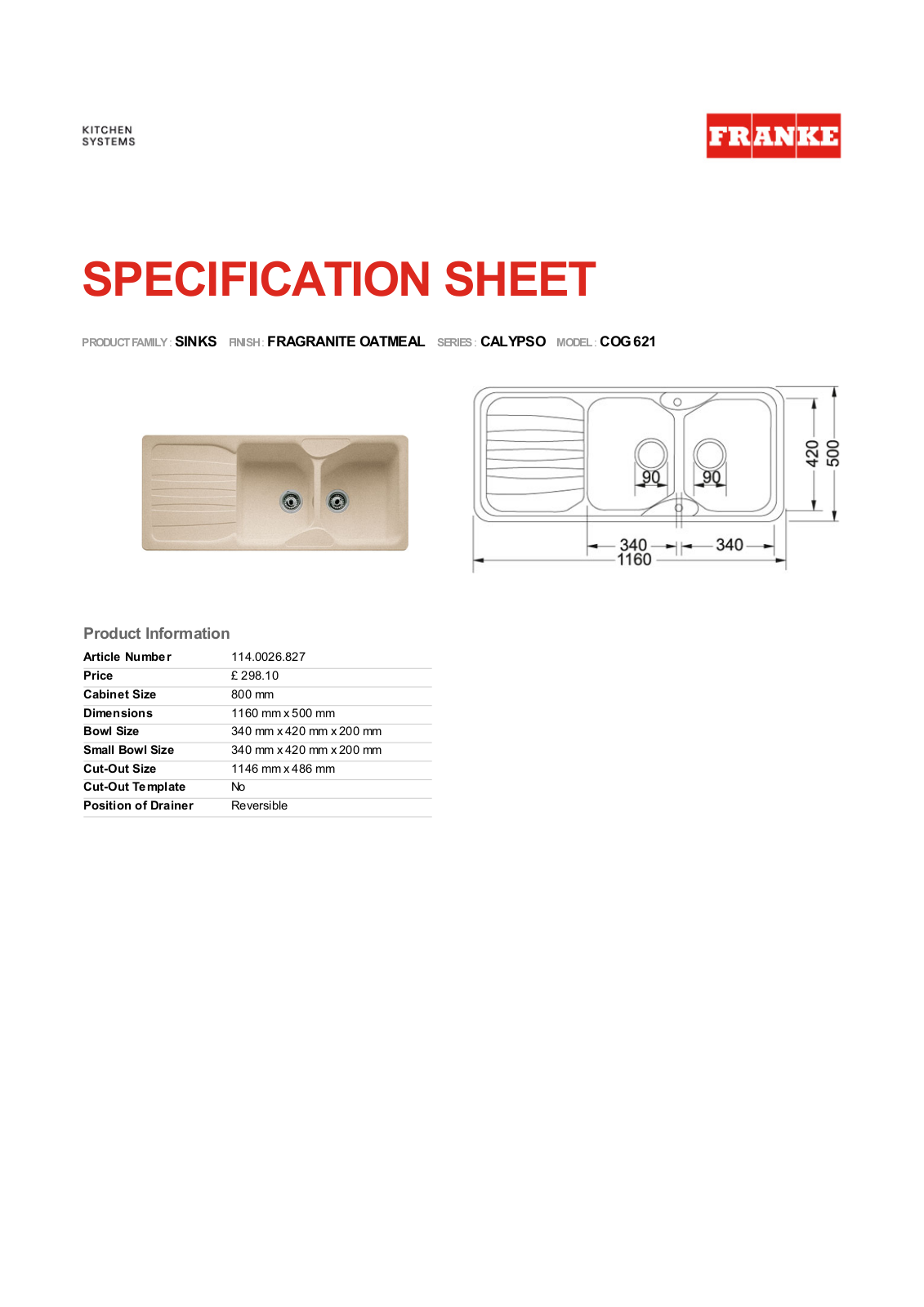 Franke Foodservice COG 621 User Manual