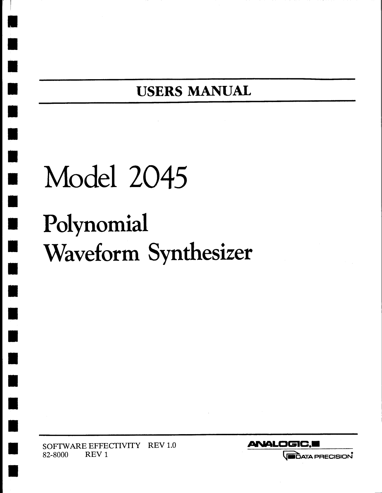 Analogic 2045 User Manual - ManualMachine.com