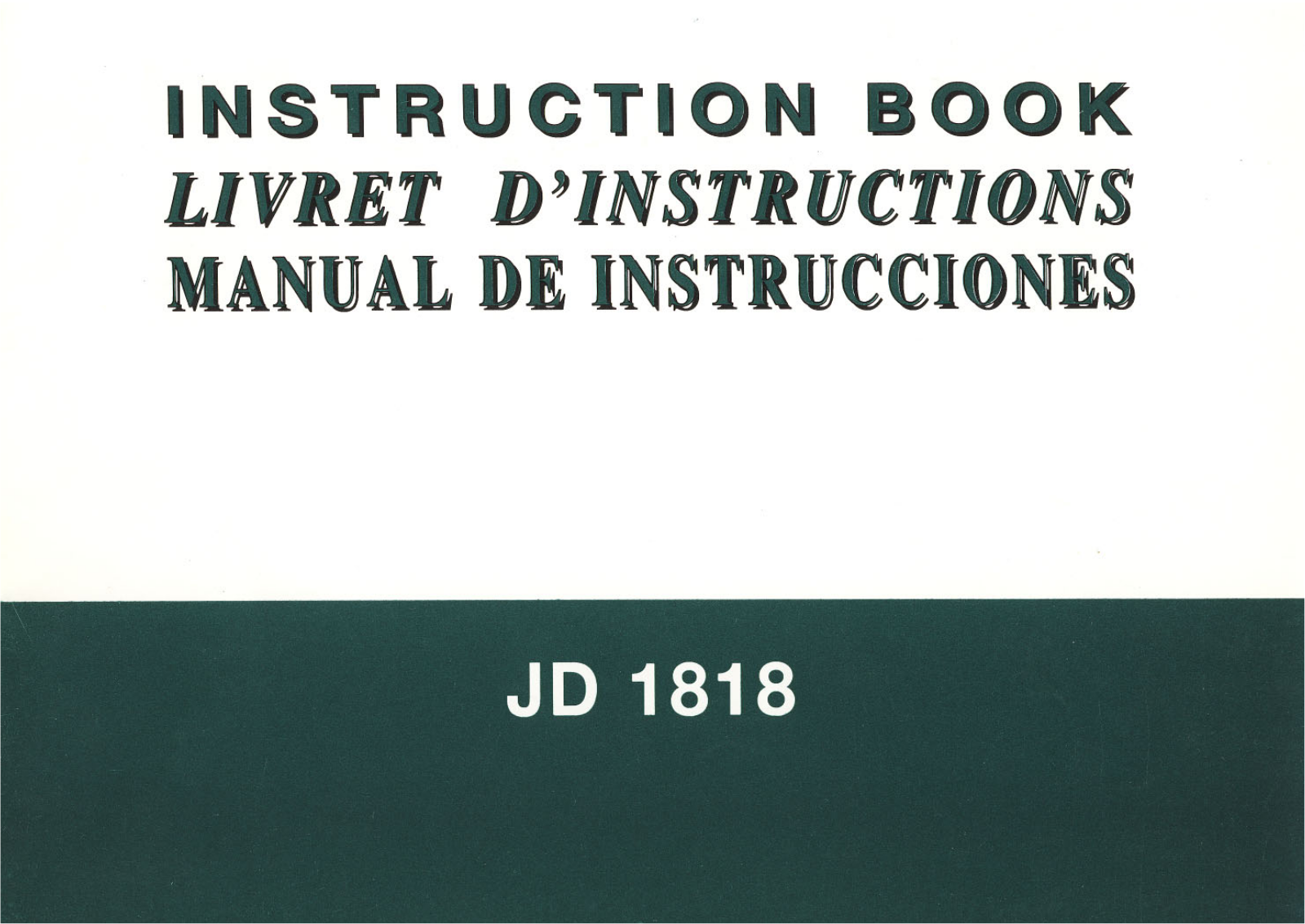 Janome JD1818 Instruction Manual