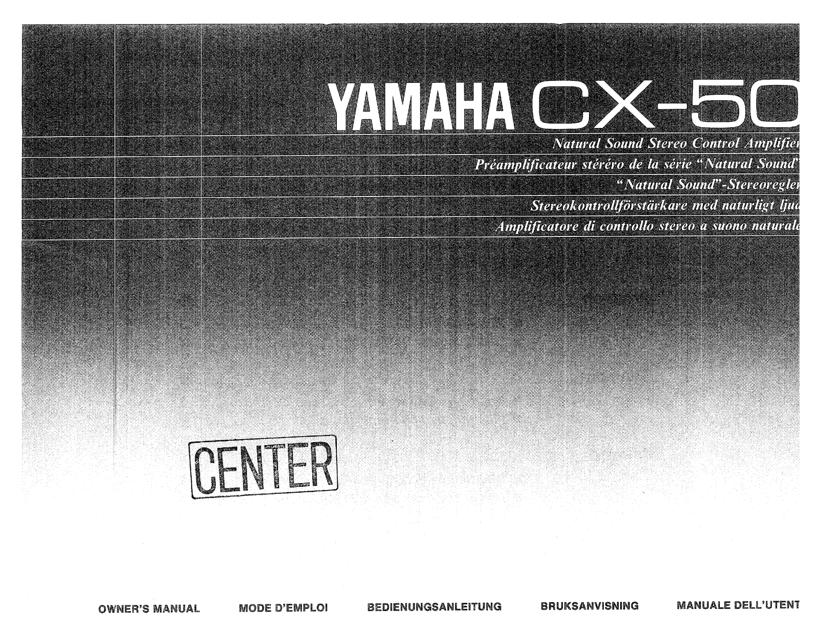 Yamaha CX-50 Owner Manual