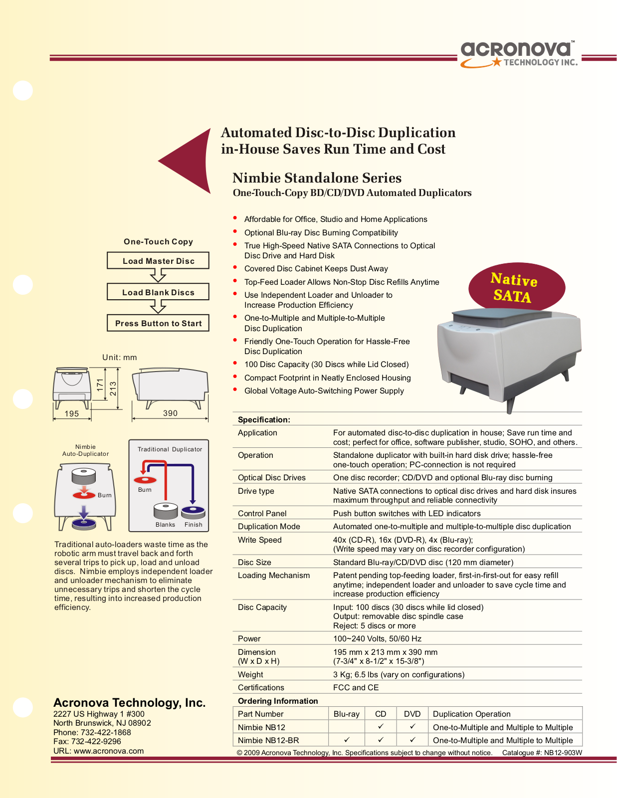 Acronova NIMBIE NB12 BR, NIMBIE NB12 BROCHURE