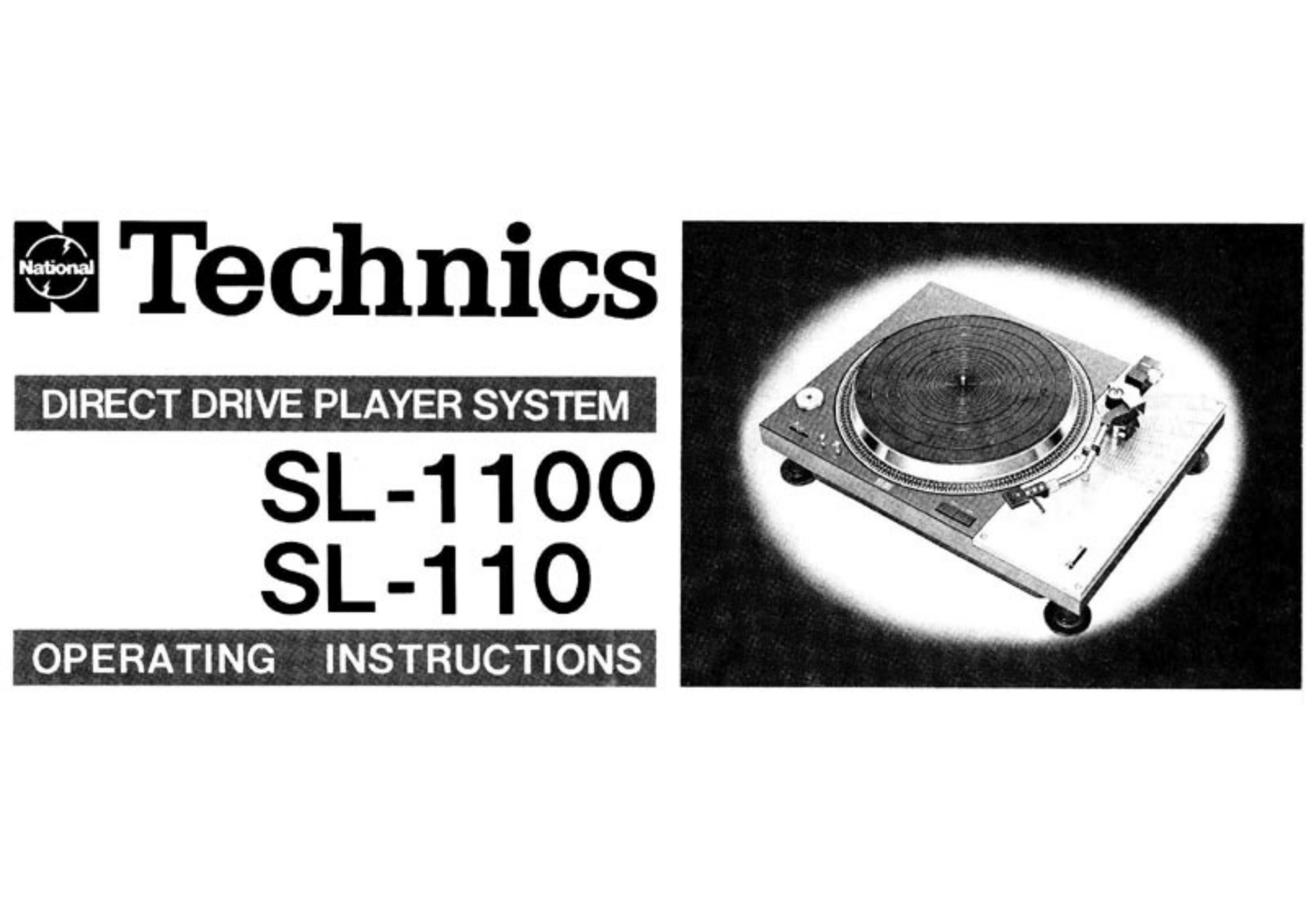 Technics SL-110 Owners manual