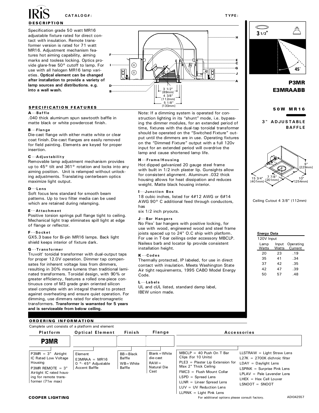 Cooper Lighting P3MR User Manual