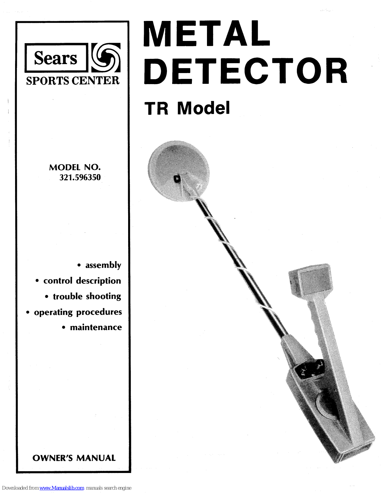 Sears TR 321.596350 Owner's Manual