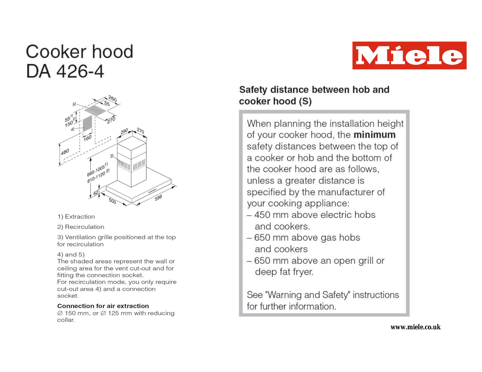 Miele DA426-4 User Manual