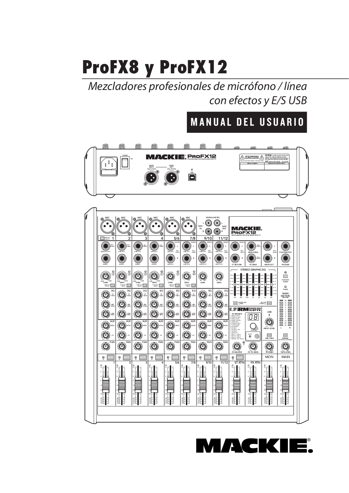 Mackie ProFX12, ProFX8 Owner's Manual