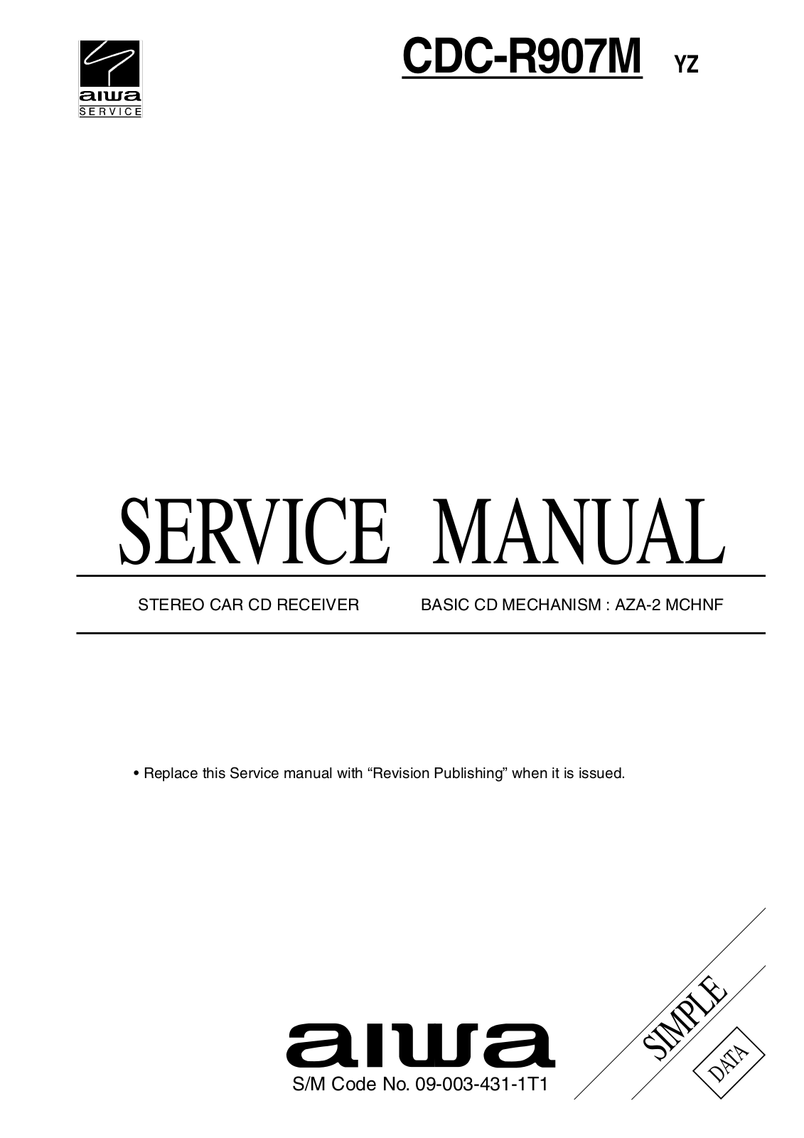 AIWA CDC-R907 Service Manual