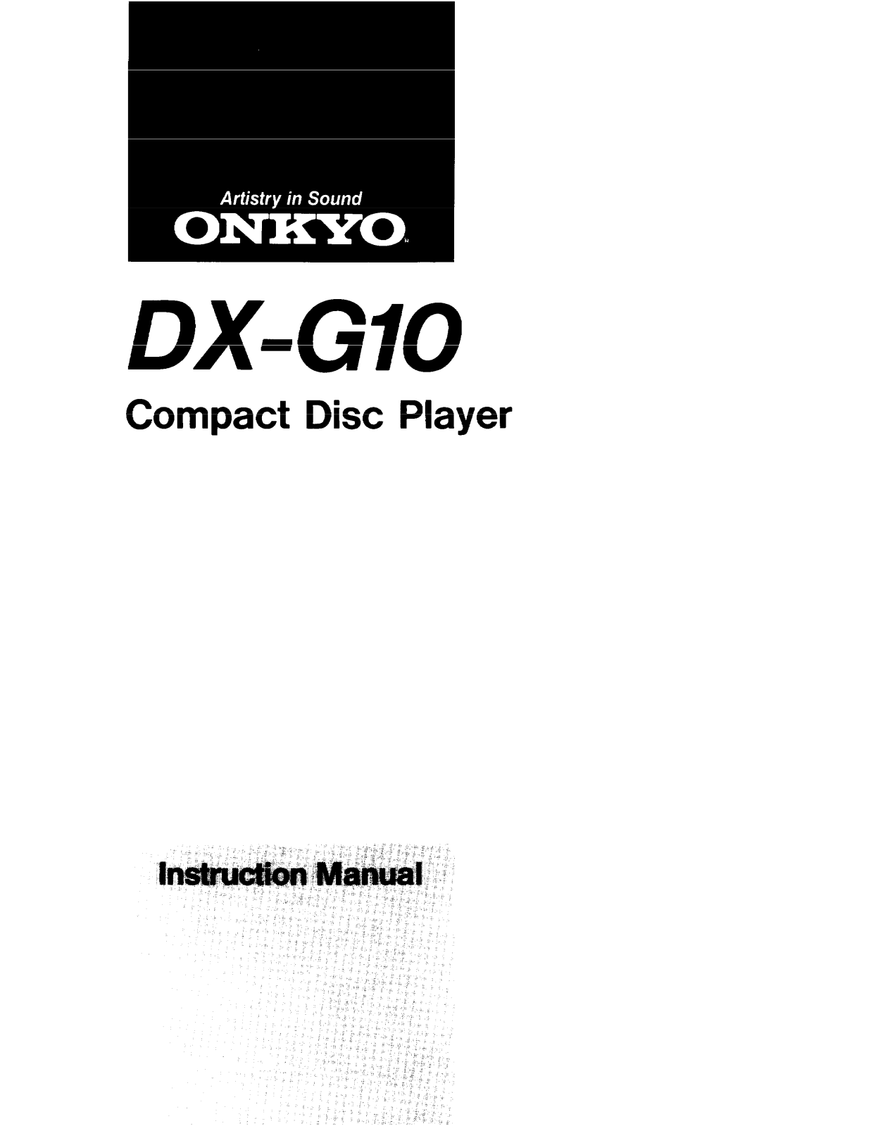 Onkyo DXG-10 Owners manual