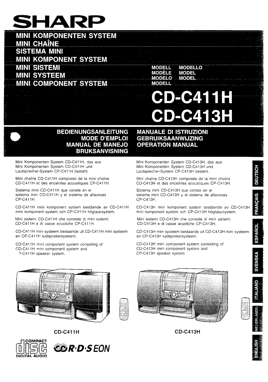 Sharp CD-C411H User Manual