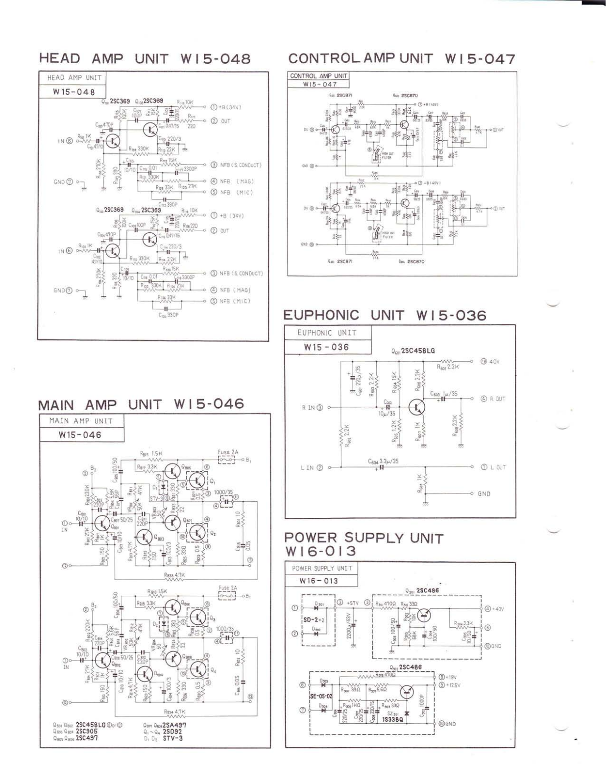 Pioneer W15-048, W15-047, W15-036, W15-046, W16-013 Schematic