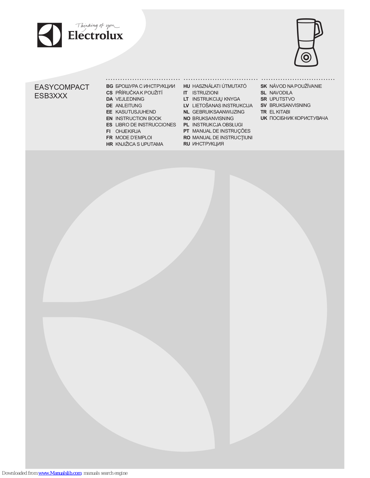Electrolux EASYCOMPACT ESB3 series, EASYCOMPACT ESB 3200 Instruction Book - ManualMachine.com
