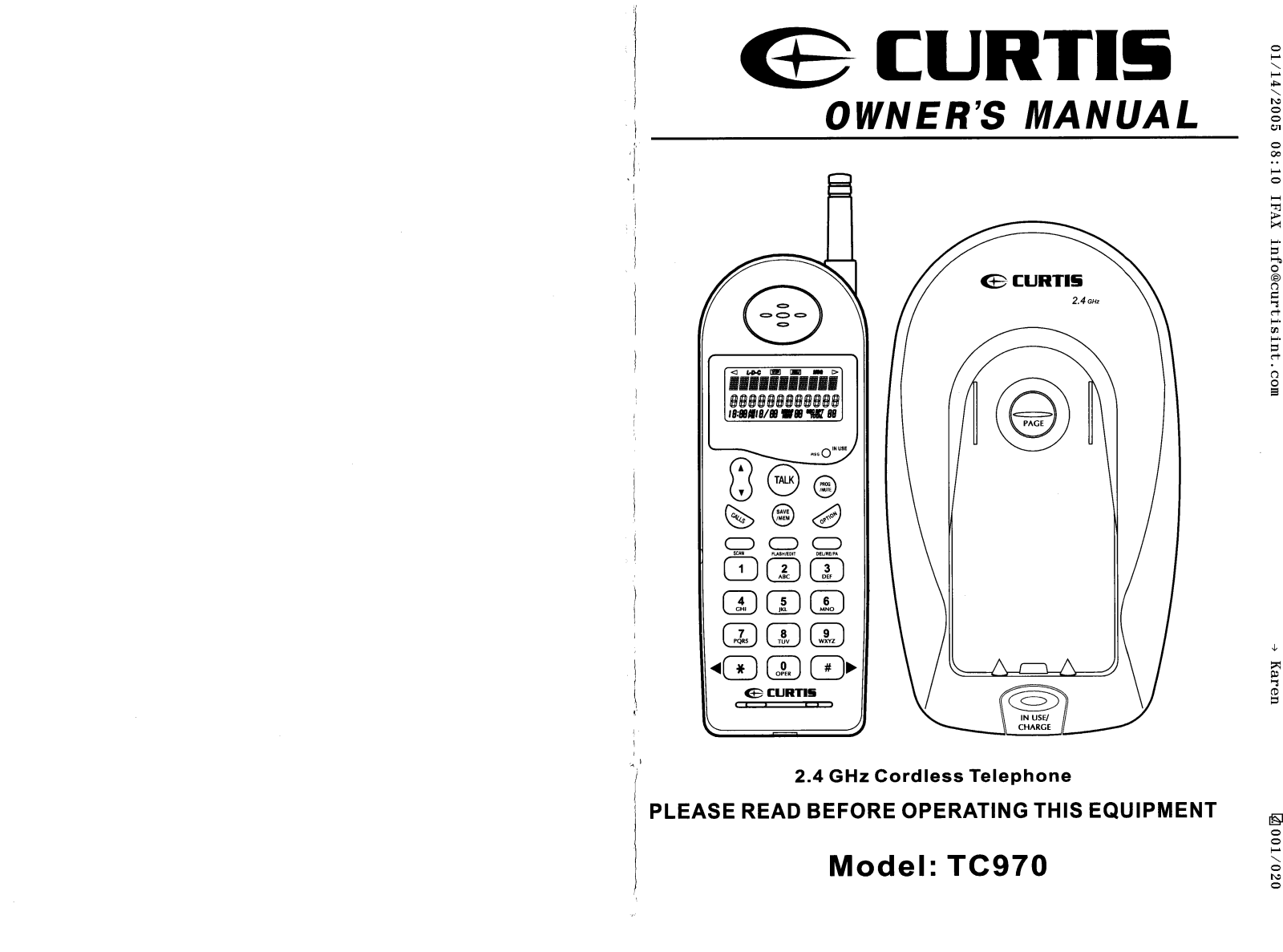 CURTIS TC970 User Manual