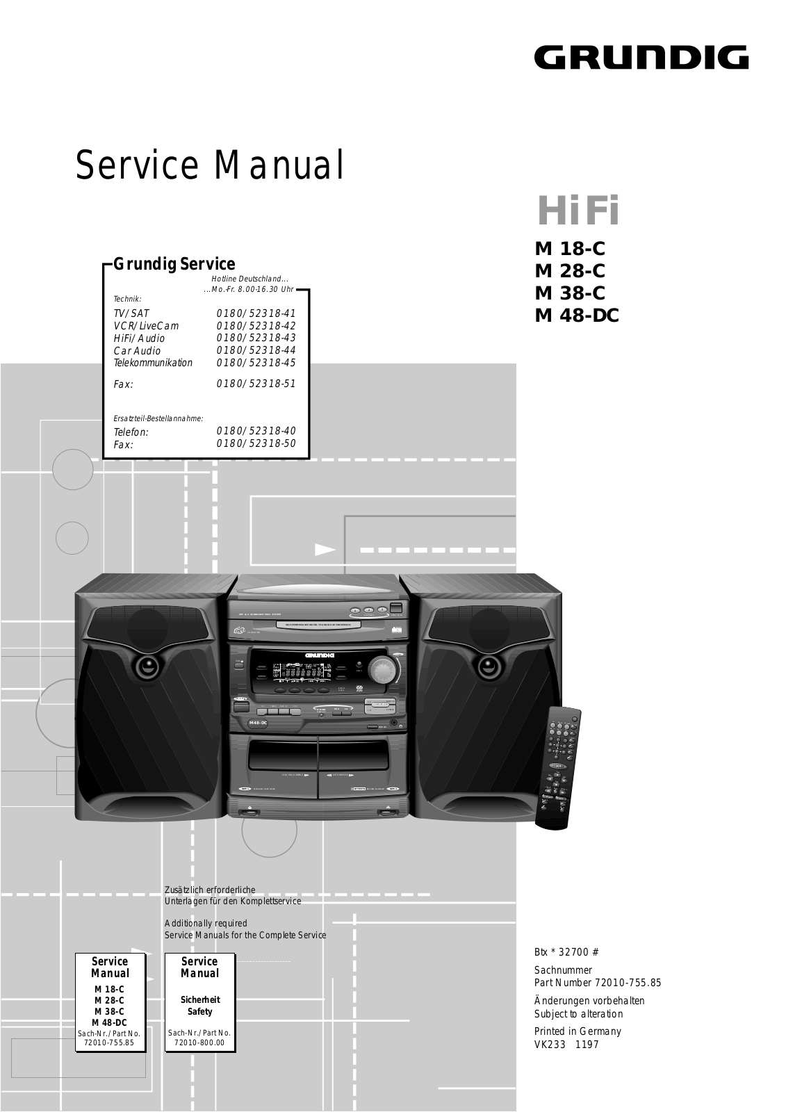 Grundig M-48-DC, M-18-C Service Manual