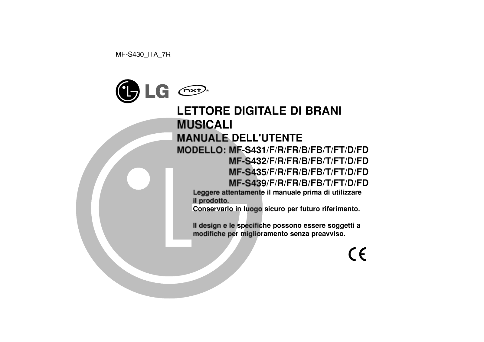 LG MF-SE435 User Manual