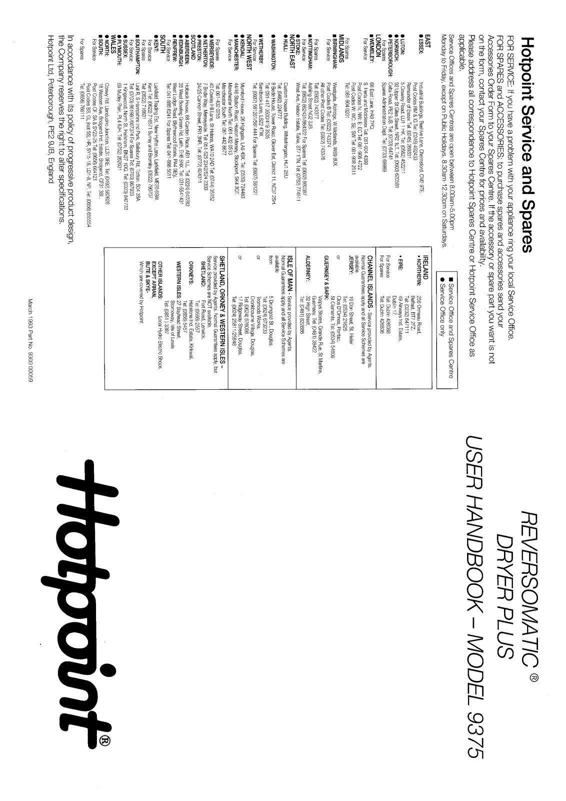 Hotpoint-Ariston HB9375 User Manual