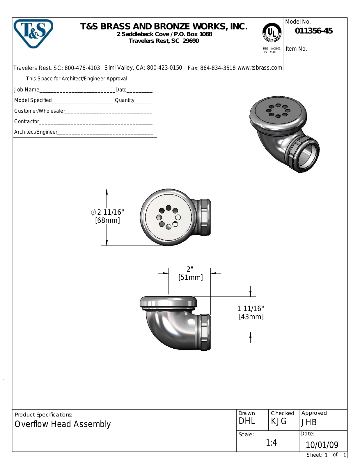 T&S Brass 011356-45 User Manual