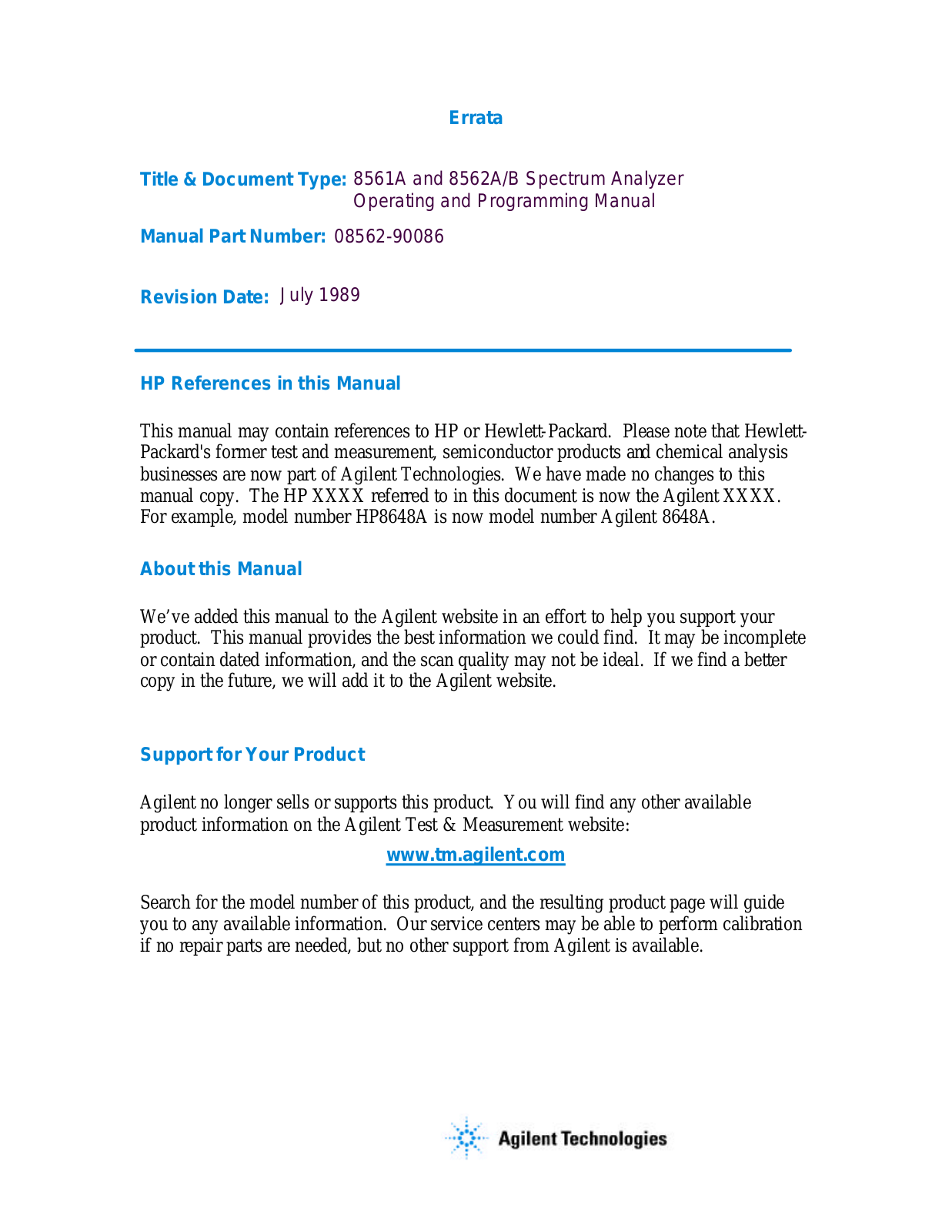 HP 8561a, 8562a, 8562 b schematic