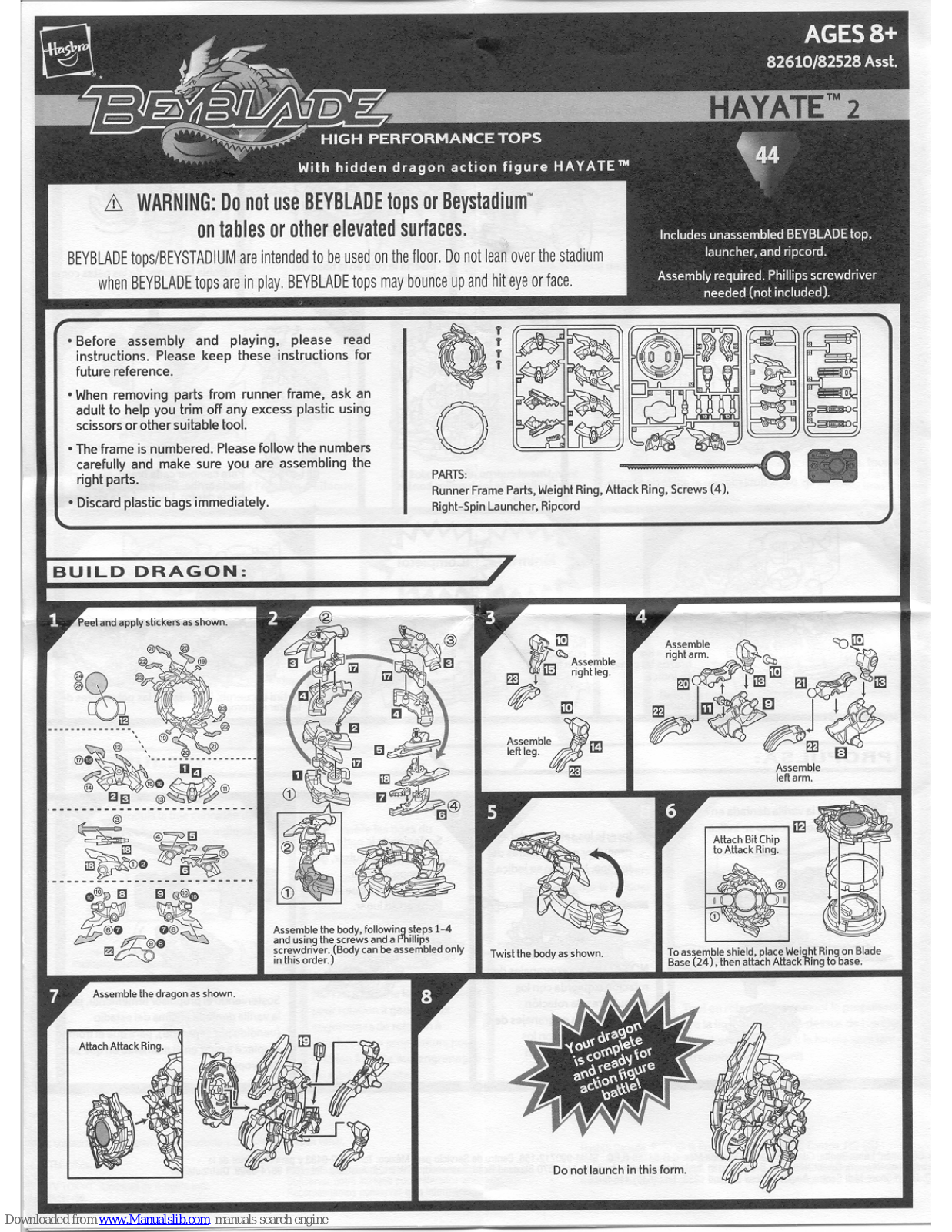 Beyblade Hayate 2, 82610, 82528 Instructions Manual - ManualMachine.com