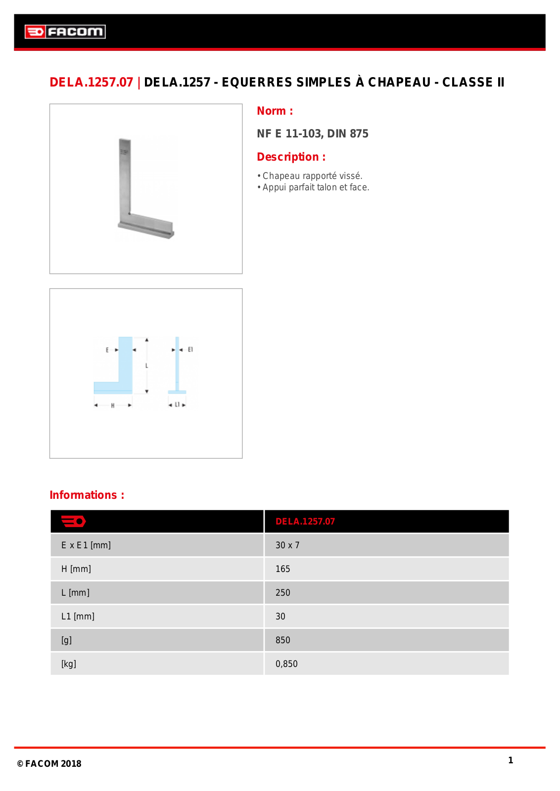 Facom DELA.1257.07 Specification - ManualMachine.com