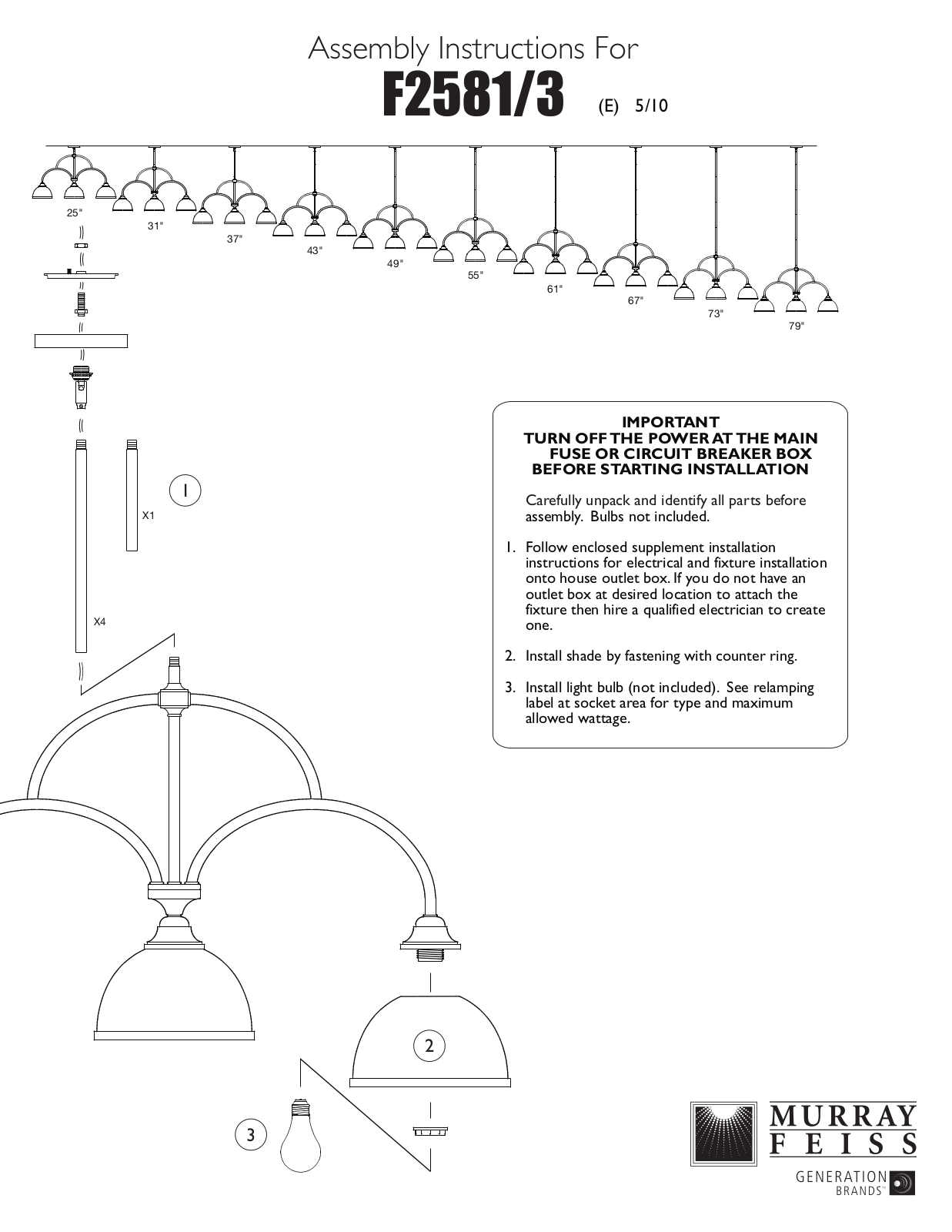 Feiss F2581-3 User Manual