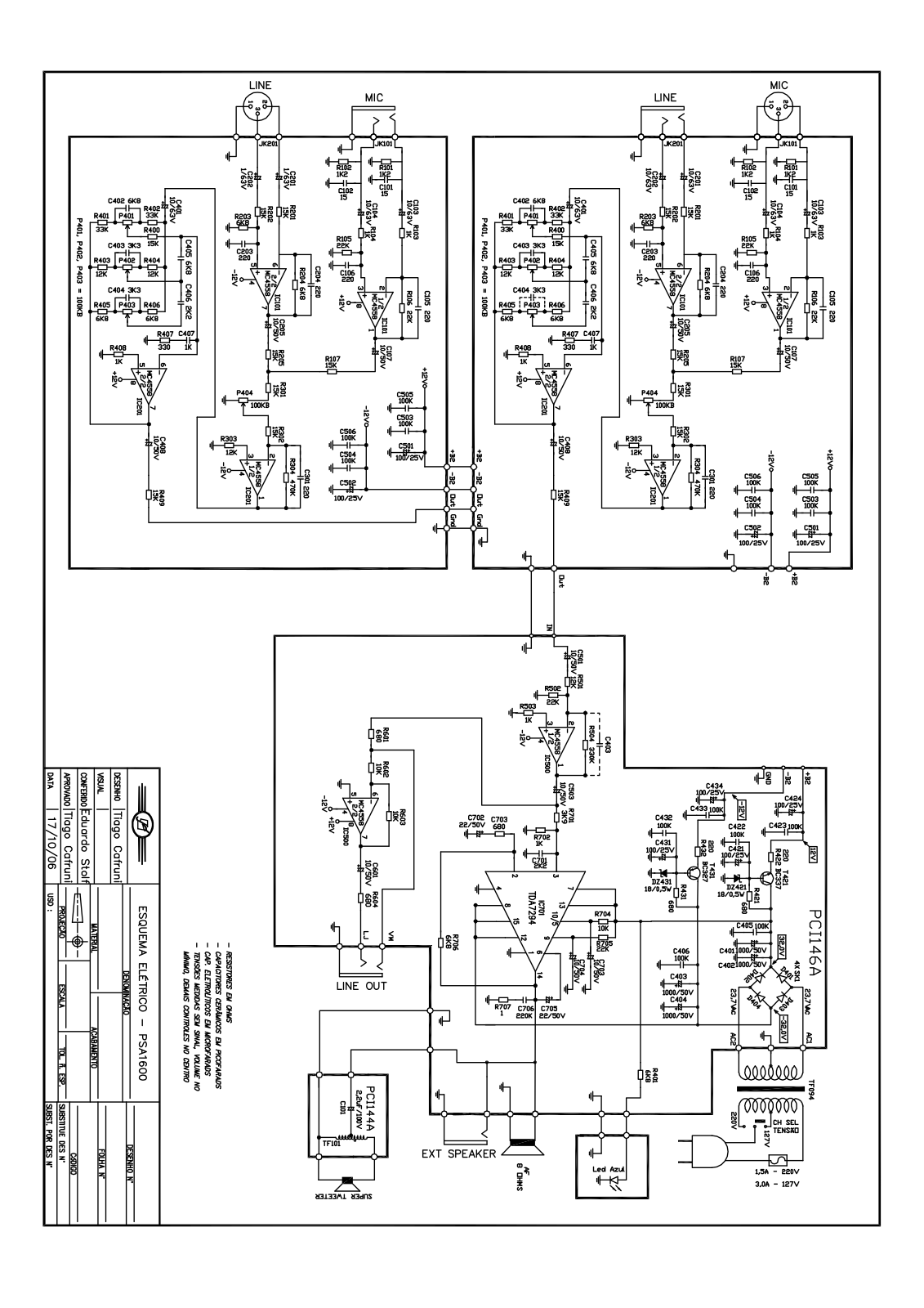 FRAHM PSA 1600 Schematic