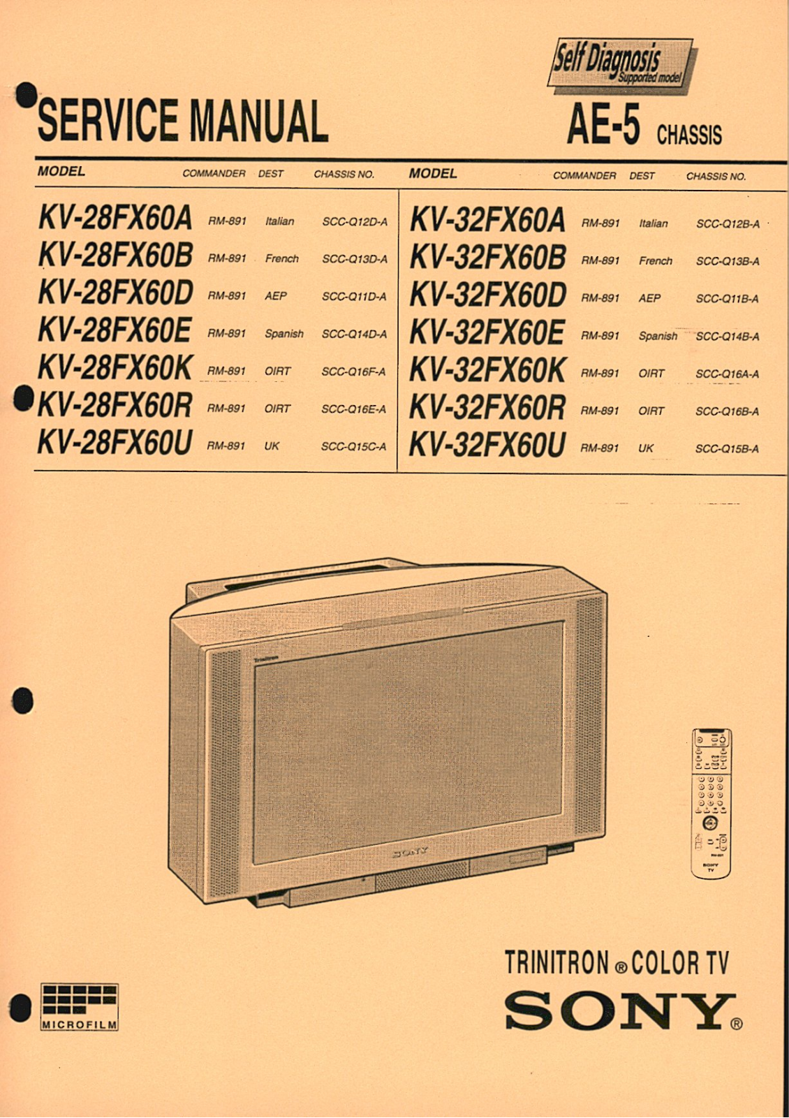 Sony KV28FX60U, KV32FX60U schematic