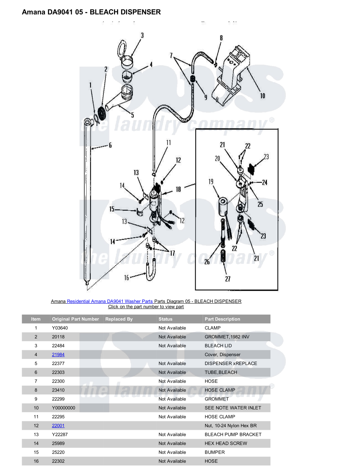 Amana DA9041 Parts Diagram