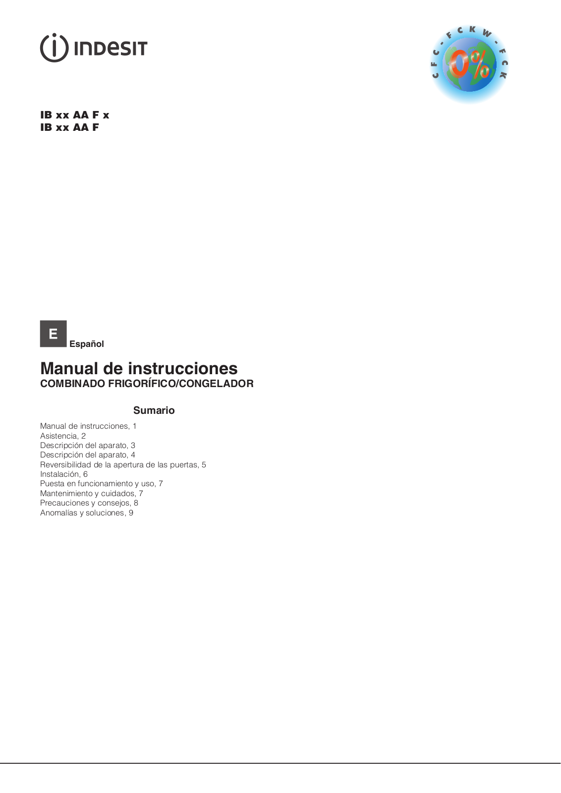 INDESIT IB 34 AA F User Manual