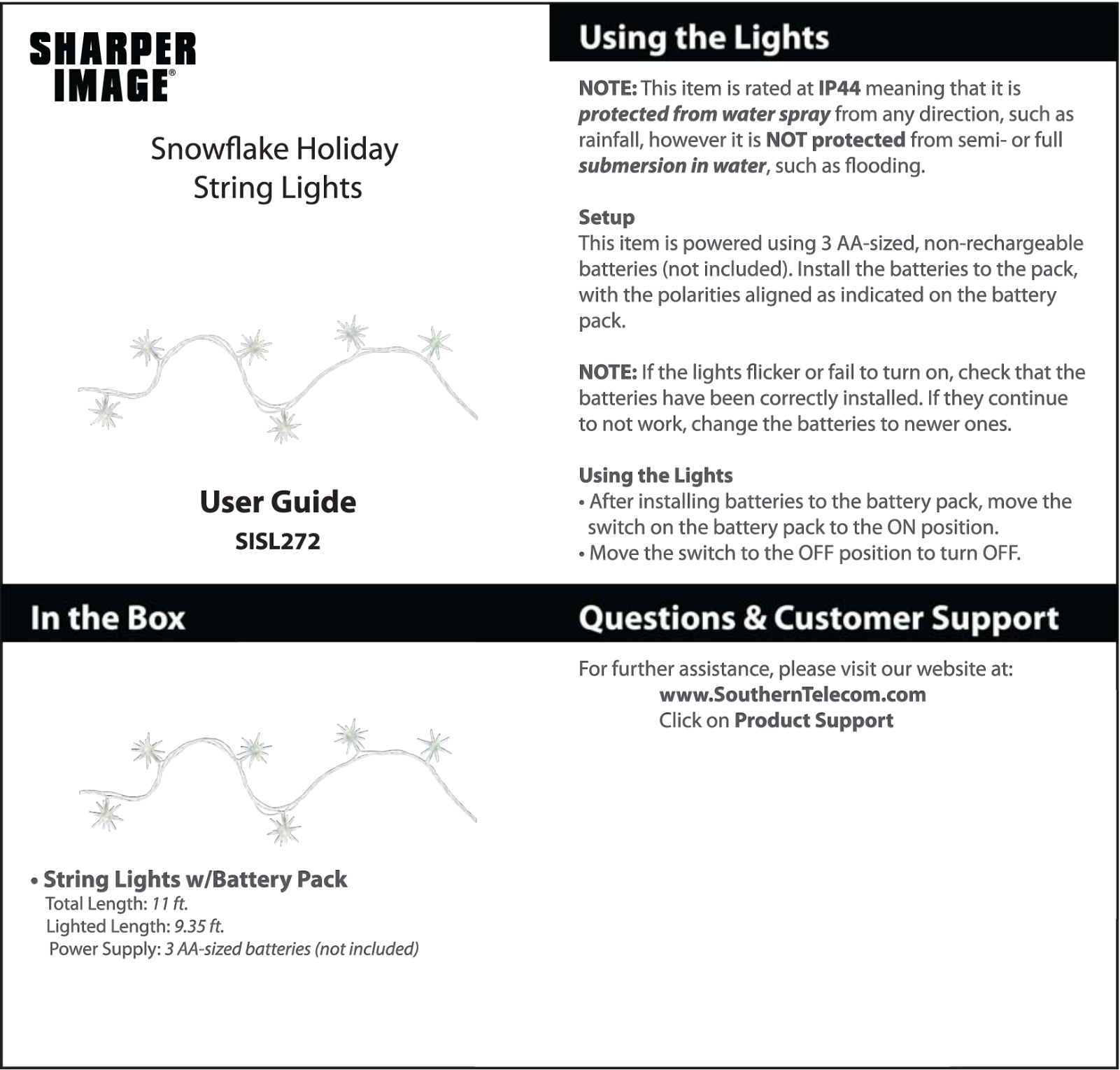 Sharper image SISL272 User Manual