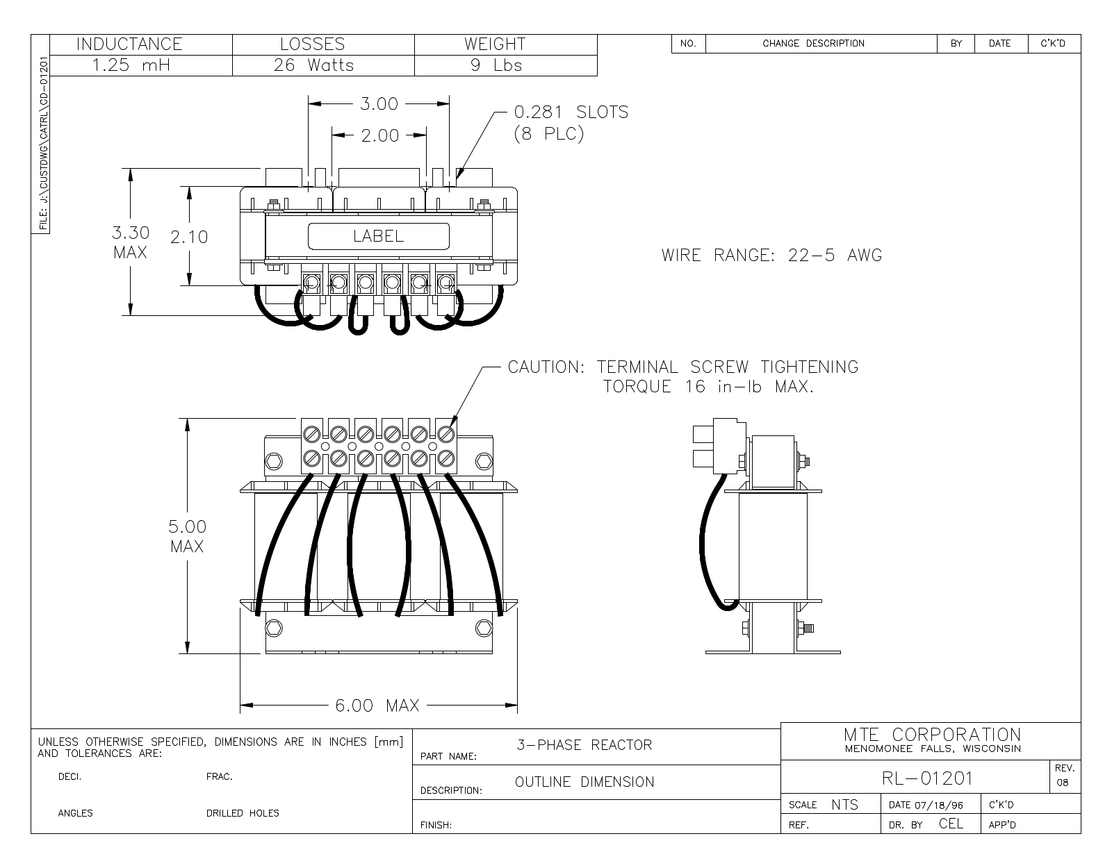 MTE RL-01201 CAD Drawings