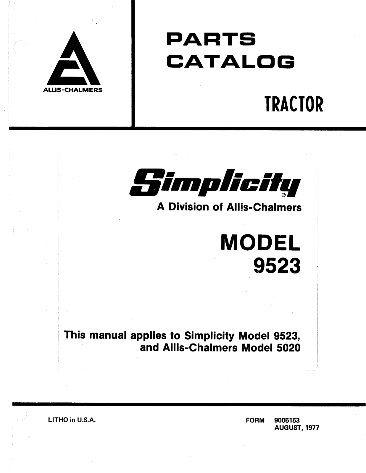 Simplicity 9523 User Manual