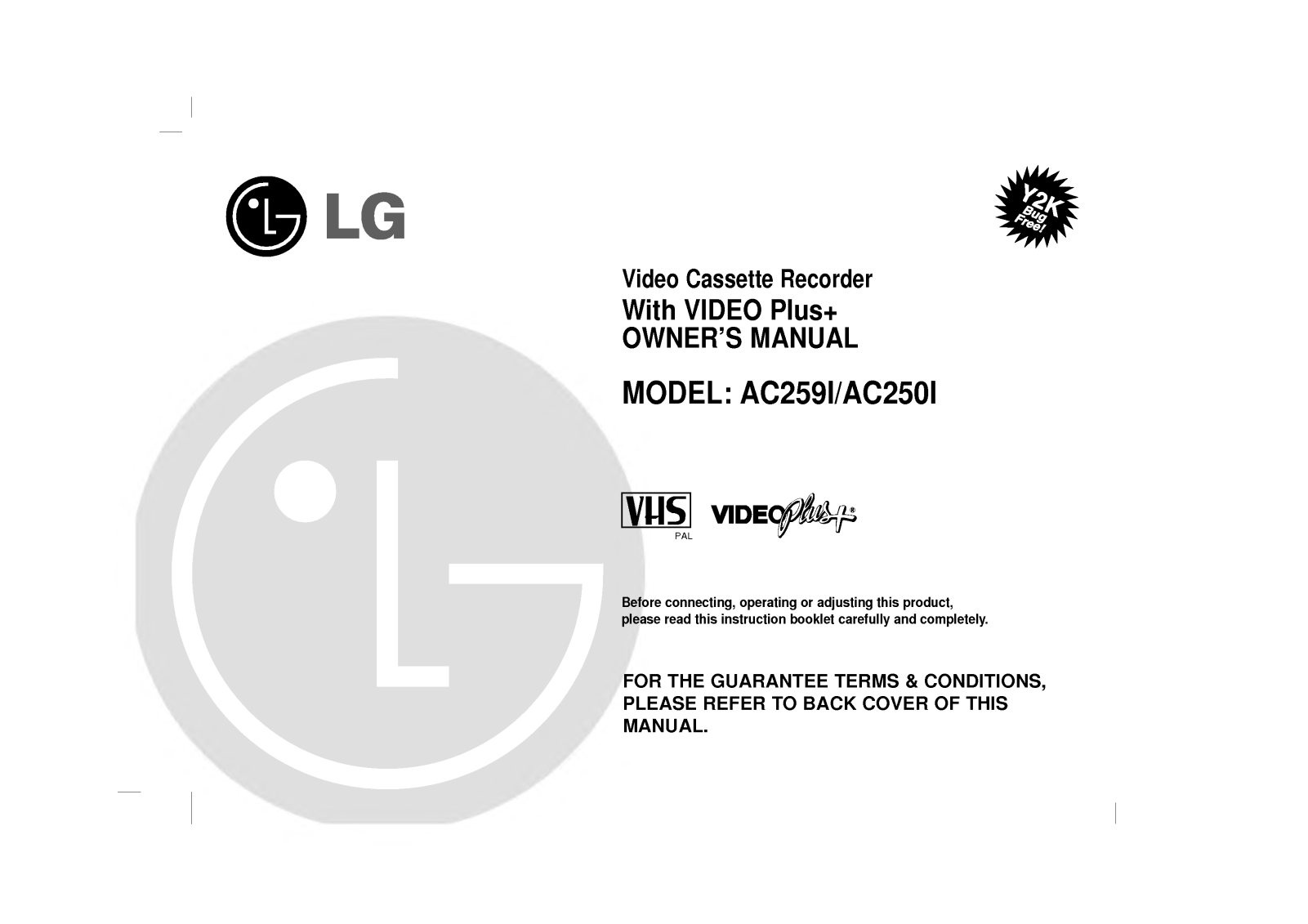 LG AC259I, AC250I User Manual