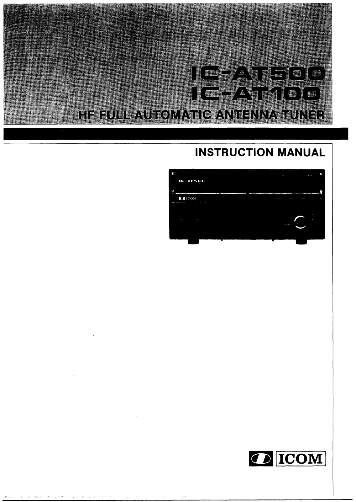 Icom IC-AT100, IC-AT500 User Manual