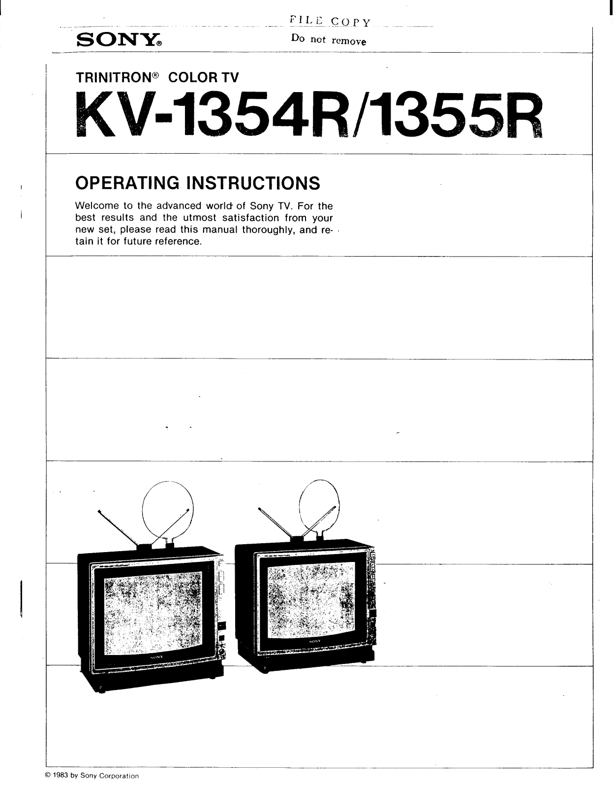 Sony KV-1354R, KV-1355R Operating Manual